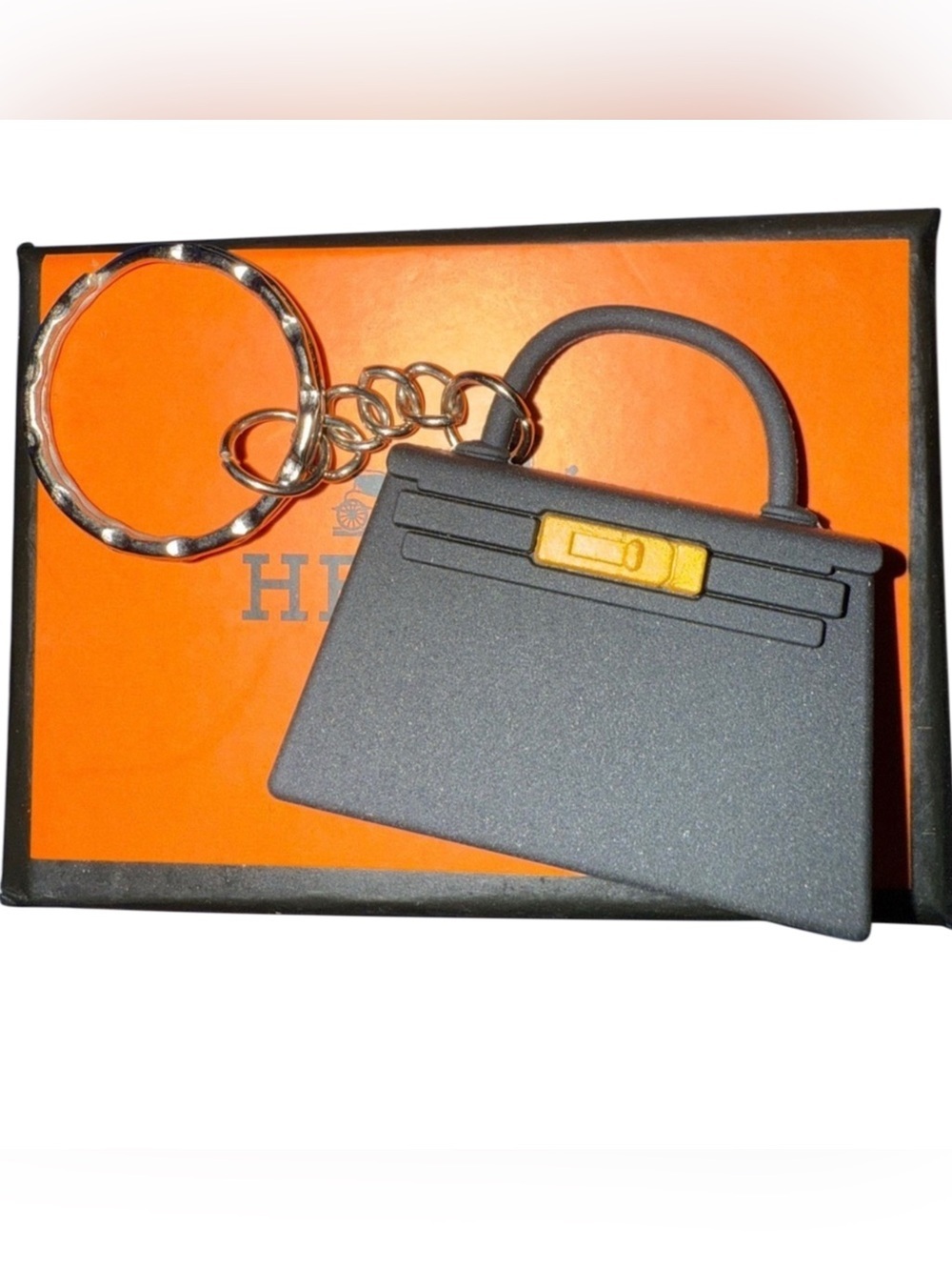 Black Mini Purse Keychain Charm Luxury Style Bag Accessory